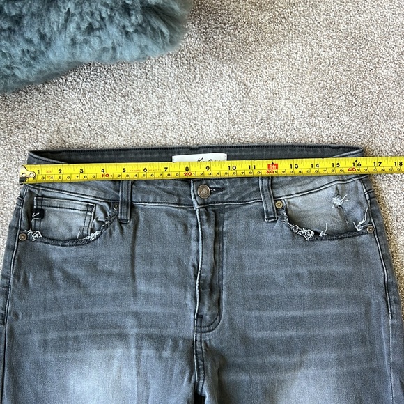 KANCAN Size 30 with 29” inseam distressed skinny jeans Gray stretcc - Picture 6 of 11
